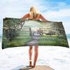 Figure Oil Painting Beach Towel,Travel Towel for Boys & Girls,Quick-Dry & Super Absorbent Beach Blanket for Bath, Pool, Camping