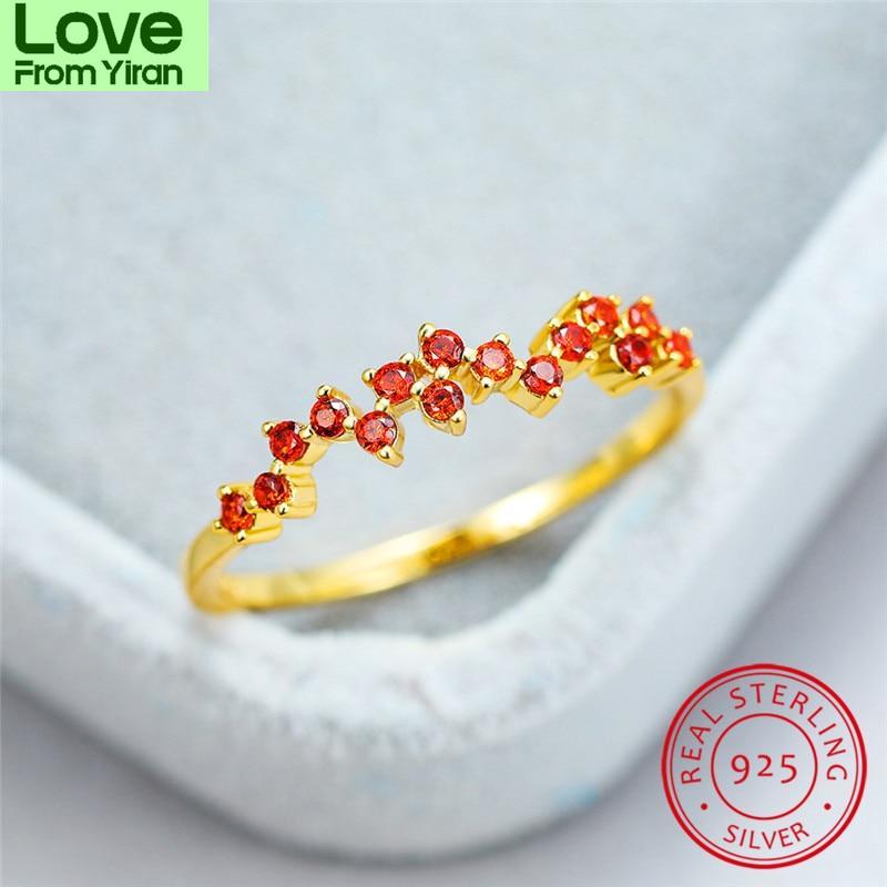  Color Women Rings Yellow Gold Tone Minimalist Thin Rings Blue Cubic Zircon Bridal Party Event Wedding Occasion Bands Stacking