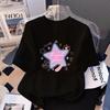 Cute Rabbit Smiling Face Printed White Pure Cotton Children's T-shirt New Popular Summer Loose Top Parent-child T-shirt