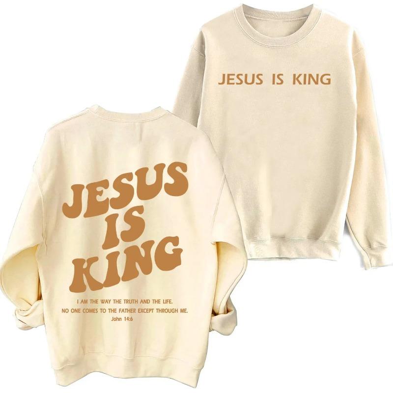 

Иисус - царь Толстовка Мужская Женская свободная толстовка с капюшоном Christian Faith Пуловеры Длинные и с рукавами Унисекс M