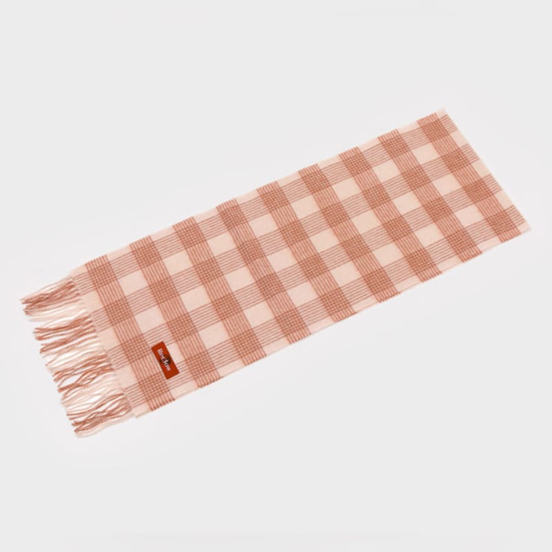 RECLOW RECLOW 2021 100% Wool Check Muffler Carrot