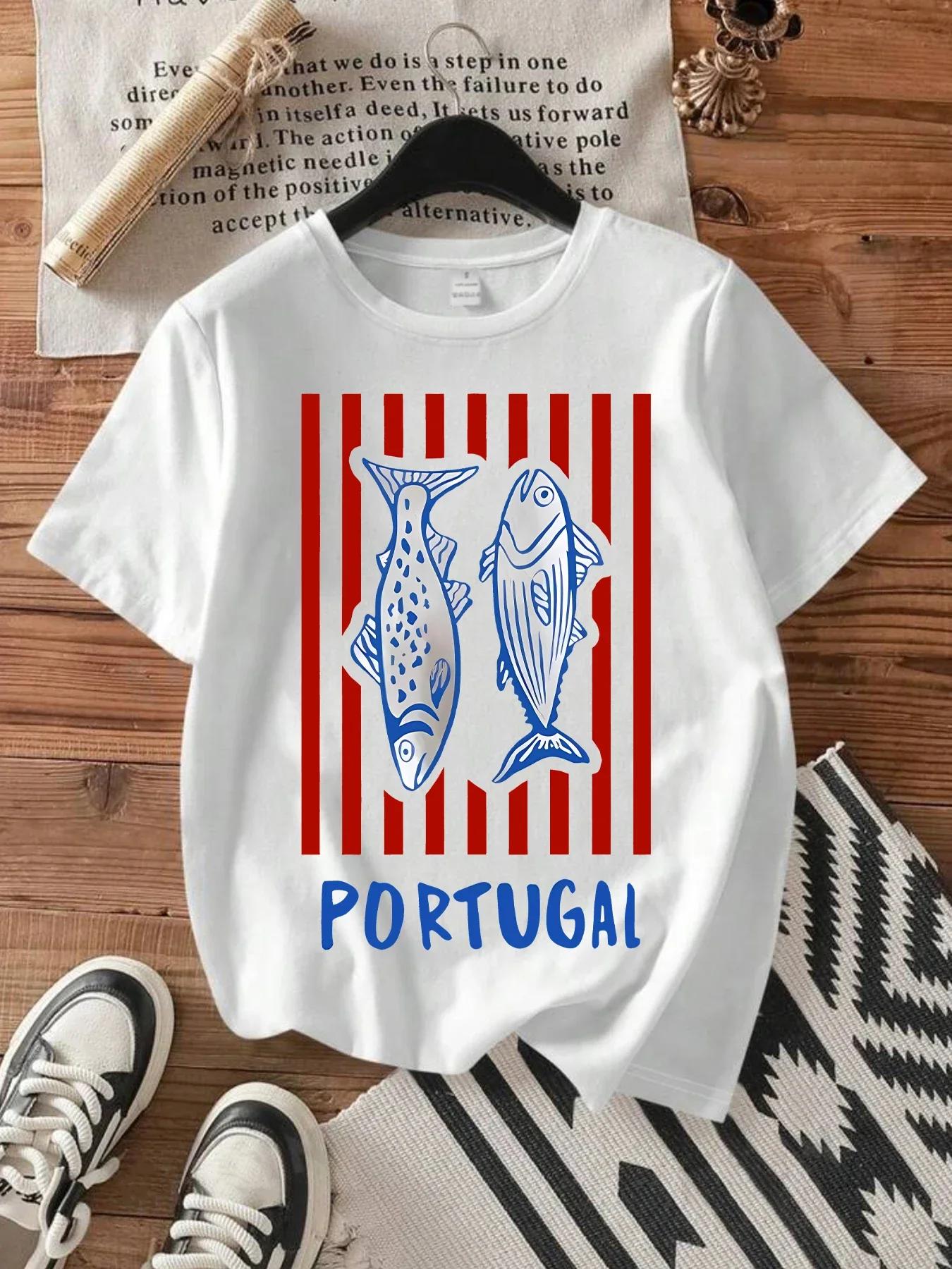 Two fish pattern round neck Tshirt short sleeve trend printing elastic half sleeve Tshirt Women clothing Women clothing S