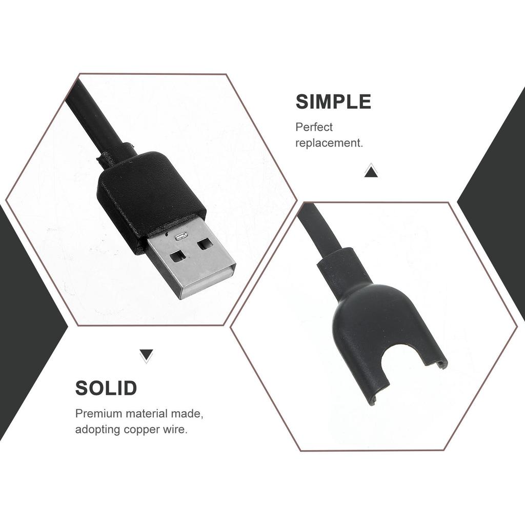 Ladekabel für 3 USB Ersatz Vergoldeter Kontakt Verschleißfest TPE Flachkabel Smart Fitness Armband