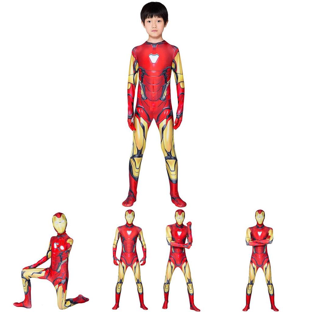 Authentic Avengers Endgame Iron Man Mark 85 Cosplay Costume Zentai Suit For Adults And Kids