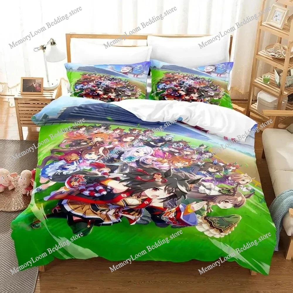 Home Textile Cartoons Uma musume Pretty Derby Cover Duvet Cover Pillow Case Boy Girl Polyester Bedding Set King Queen Twin Size