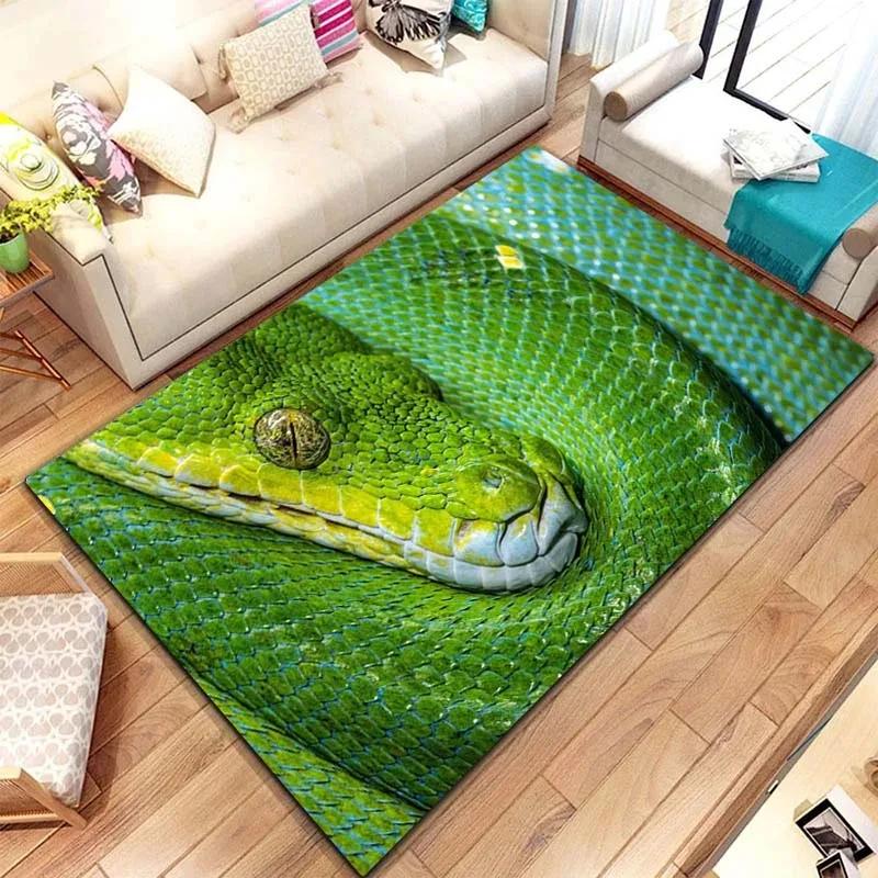 Horrible Snake Pet Area Rug,Wild Animal Carpet for Living Room Bedroom Sofa Doormat Kitchen Decoration,Non-slip Floor Mat Gift