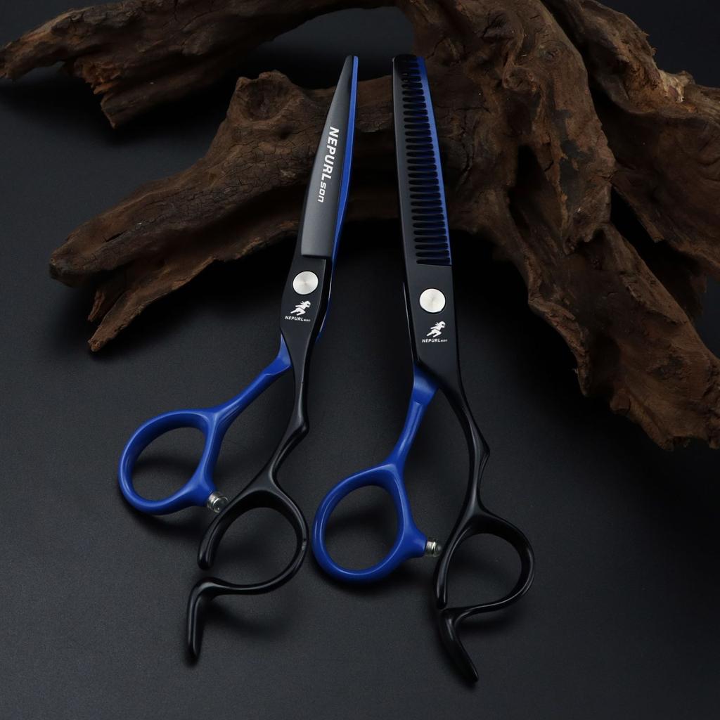 6.0 Inch Black And Blue Paint, Personality, Hair Scissors, Flat Scissors, Tooth Scissors, Bangs Scissors, Thin Scissors