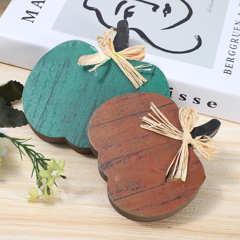 3pcs Pumpkin Autumn Decoration Wooden Crafts Harvest Festival Halloween Desktop Party Decoration Ornaments