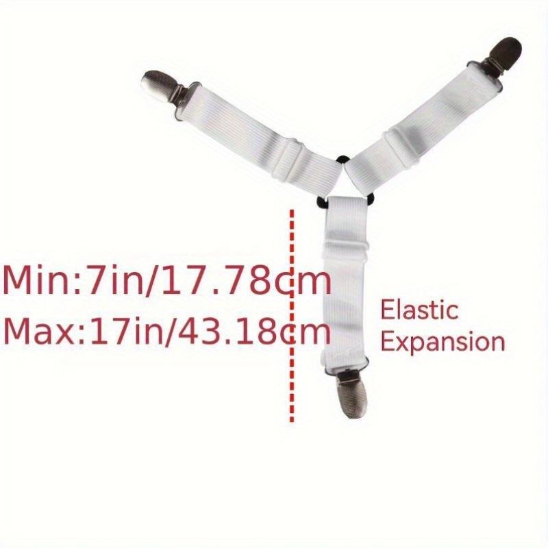4pcs Adjustable Fitted Sheet Clips Black Polyamide Universal RV Bedding Straps for Cars & Campers, Adjustable Sheet Holder Straps