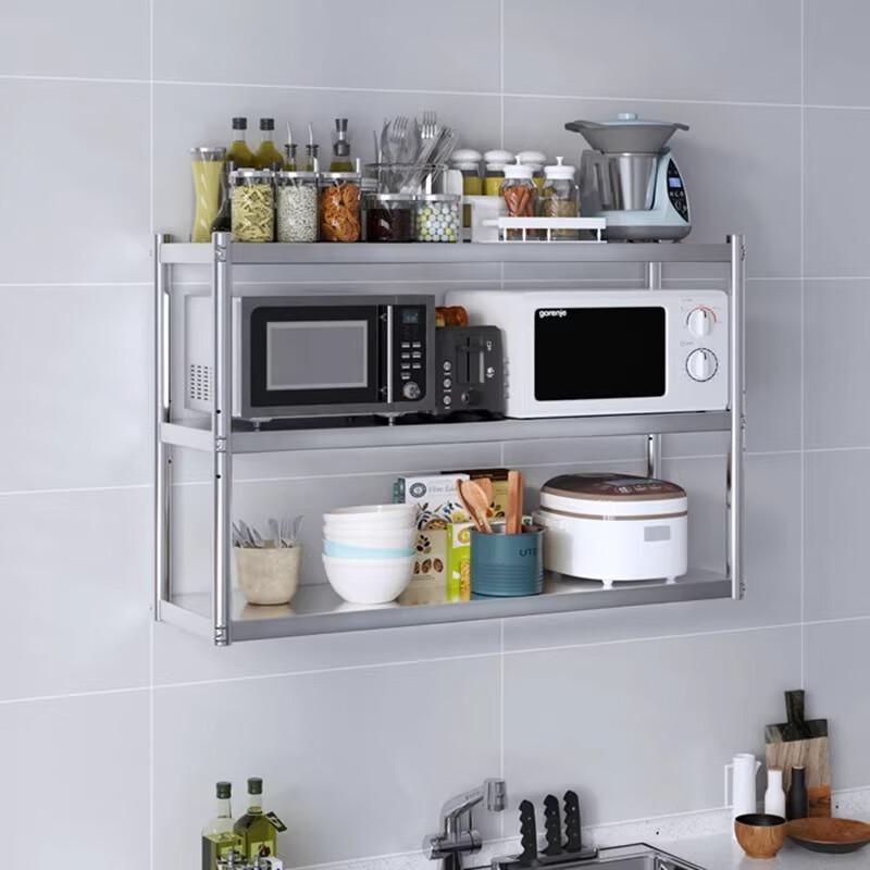 Baidehui Industrial Stainless Steel 2-Tier Wall Shelf