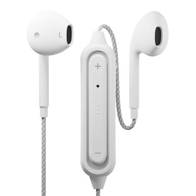 Premium Style Bluetooth Wireless Stereo Earphones with Tough Ear White 5.0 Cable/Inner Type, (PG-BTE12TC2WH)