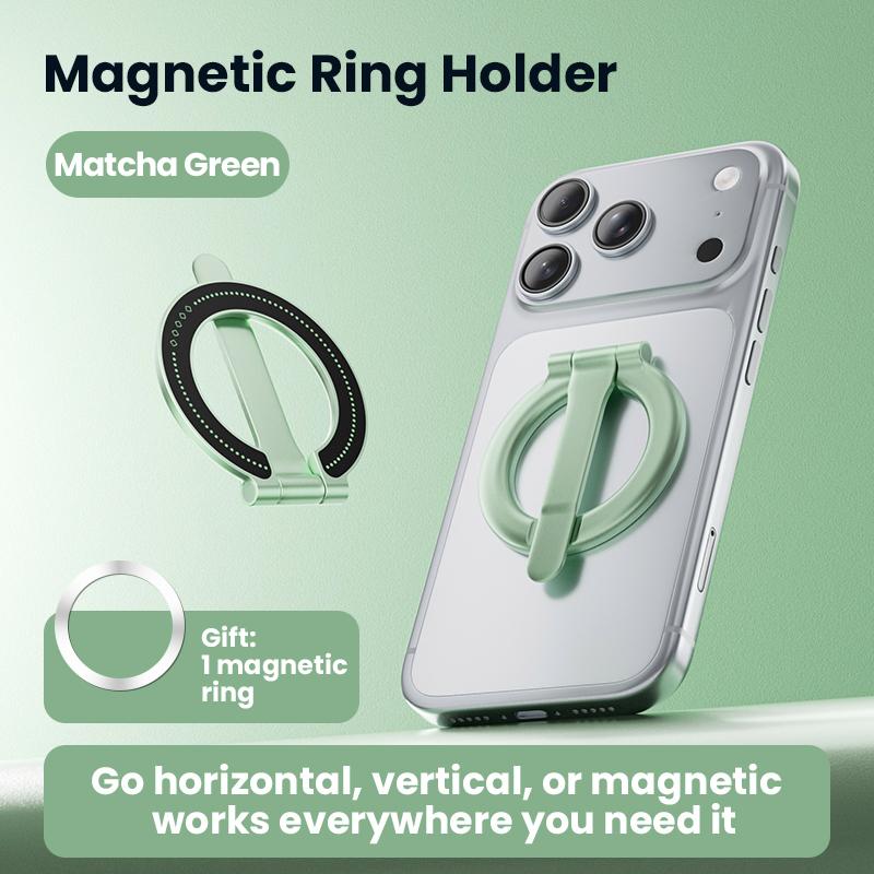 Ultra-thin Cell Phone Ring Holder Magnetic Ring Foldable Kickstand Magnet Grip Desktop Stand for Phone