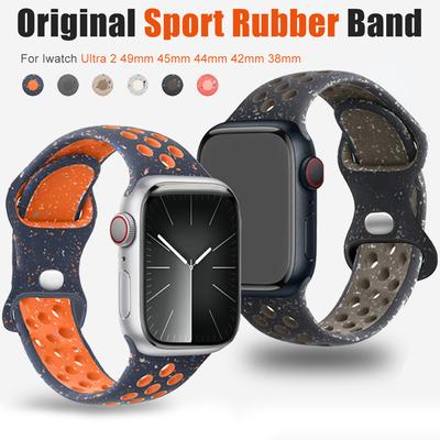 Sportowy gumowy pasek do zegarka dla Apple Ultra 2 49mm silikonowy pasek dla serii IWatch 9 8 7 6 5 SE 45mm 44mm 42mm 41mm 40mm 38mm dla paska do Apple Watch