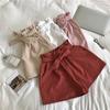 Summer Women's High Waist Shorts Casual Loose Bow Tie Wide Leg Shorts