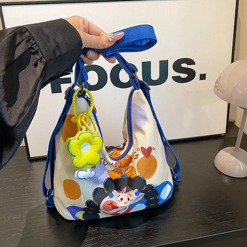 

Quirky Graffiti Oil Painting Crossbody Bag – Cute, Versatile, and Unique Bucket Style Without Pendant синій