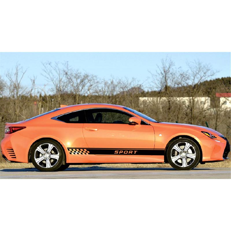 2Pcs Car Auto Graphics Both Side Body Vinyl Decal Sticker Sports Racing Race