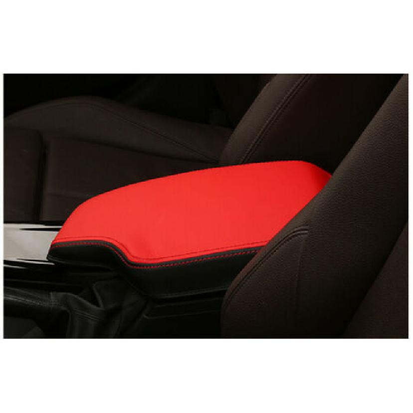 Red + Black Microfiber Leather Car Central Armrest Box Cover Case For BMW F30 3