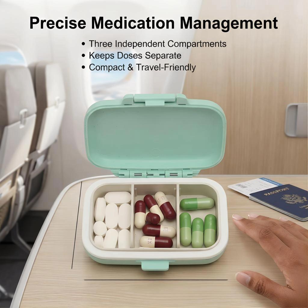New Portable Pills Organizer Compact Pill Organizer for Home Travel Lightweight and Practical Pill Case 1 Day 3 Times Small