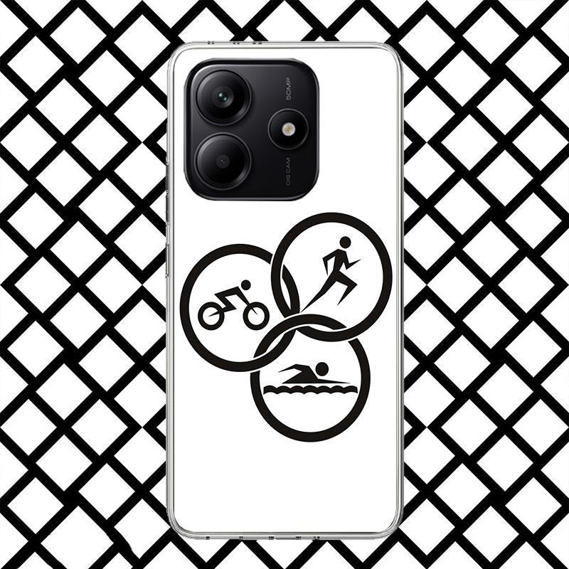 

Triathlon Swim Bike Run Phone Case for Xiaomi Redmi Note 15 14 14S 13 12 12S 11 Pro Plus 11E 11T 11S 10S 5G Soft Cover Fundas Re Note 13 Pro Plus