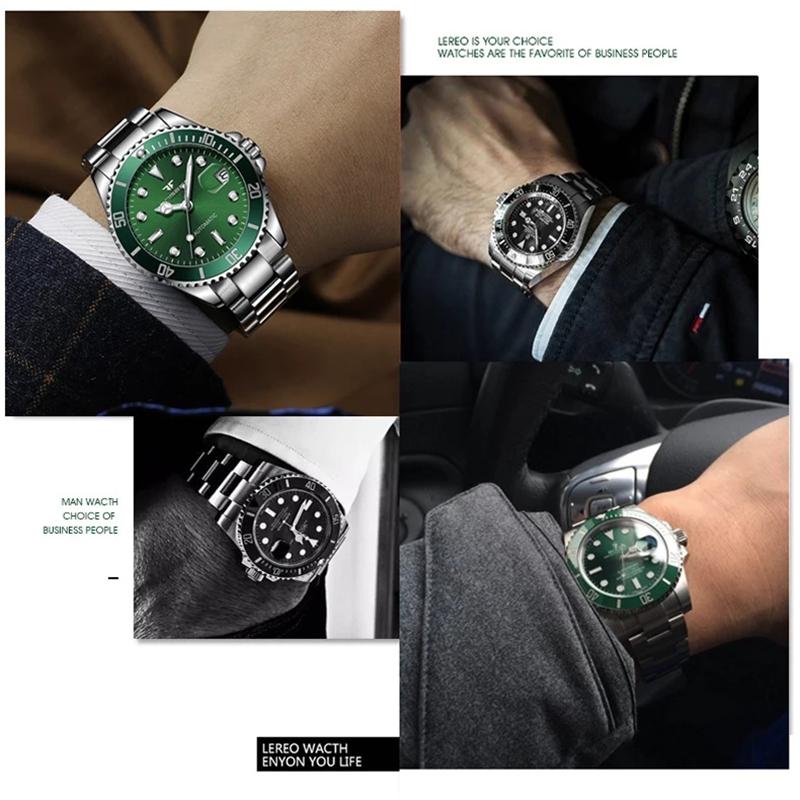 Luxusní značka Pánské hodinky Ocelový Tourbillon Skeleton Mechanické hodinky Luminiscenční Automatické Datum Diamantové náramkové hodinky
