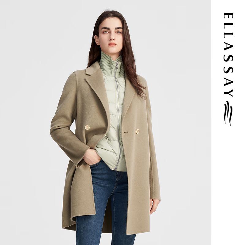 

ELLASSAY Women s Pure Wool Double-faced Mid-length Coat S