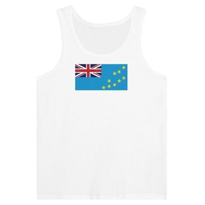 Débardeur - Drapeau des Tuvalu - Blanc - 100% coton - Coupe ajustée - Mixte