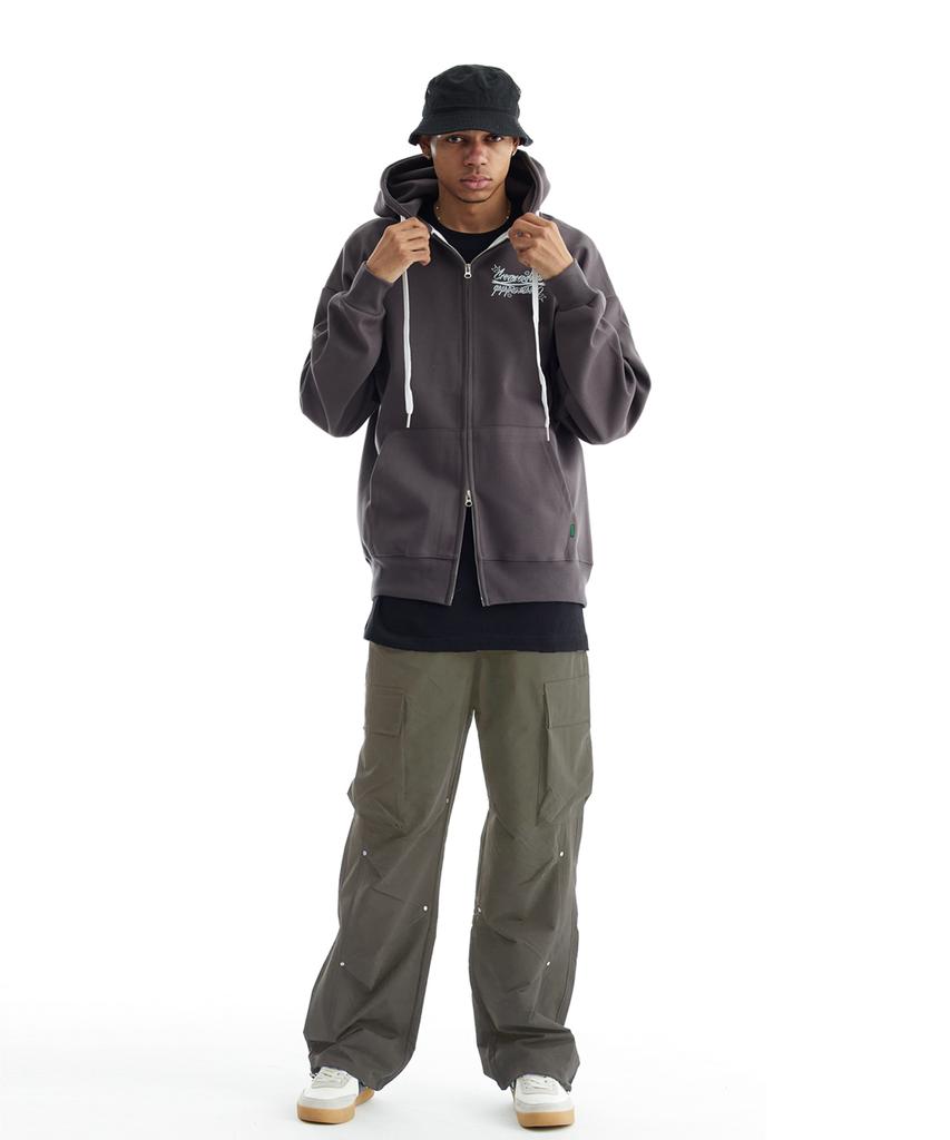 CREAM SODA LAB Wide Parachute Cargo String Four-Way Stretch Rivet Pants