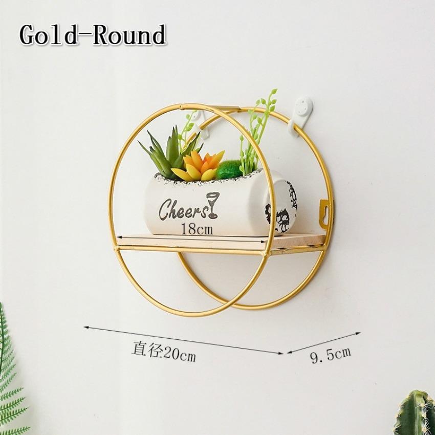 1 Pcs Metal Iron Storage Rack Multi Shape Storage Holders Black / Gold Nordic Wall Shelf DIY Home Decor Home Organizer