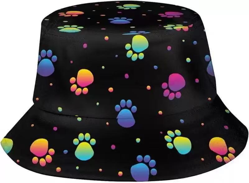 D digital printing bucket hat birthday theme English pattern basin hat unisex party gift sun hat
