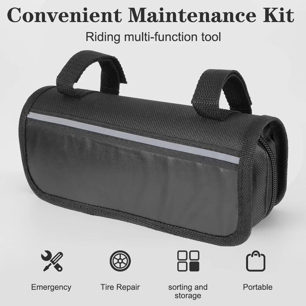 Multifunctional Bicycle Repair Tool Kit With Pump Tire Patch Set Hex Wrench Outdoor Cycling Maintenance Tool Bag