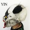 Evil Character Cosplay Headgear Halloween Horror Clown Mask with Long Tongue, Latex Scary Breathable Masquerade Gear Creepy Costume Prop for Parties,