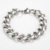 Mens Polished Titanium Steel Bracelet With Chain Link Design Geometric Style Hypoallergenic Stainless Jewelry Daily Wear