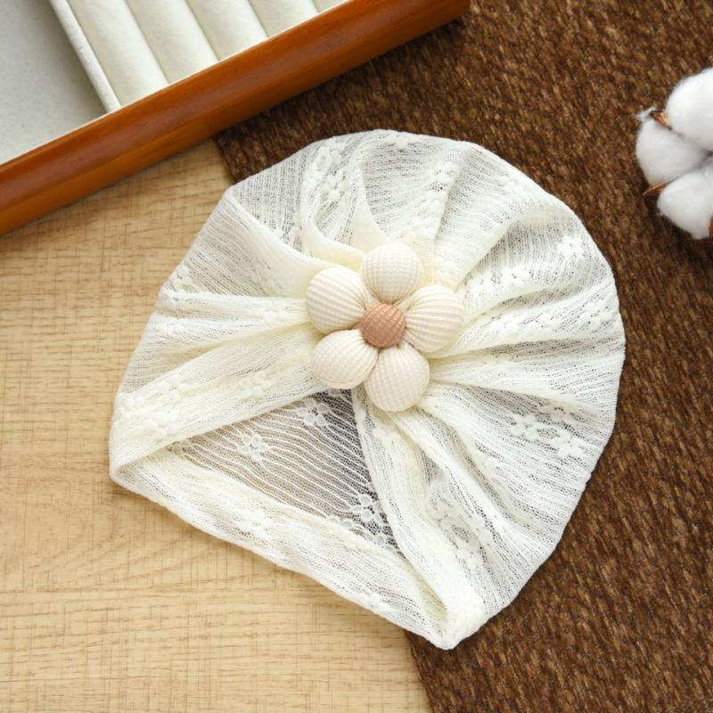 New Children's Head Jewelry Baby Breathable Mesh Hat Baby Five-petal Flower Sweet Fetal Hat Batch