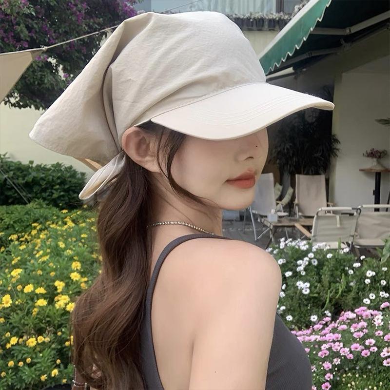 Lace Up Headscarf Baseball Cap For Women Outdoor Travel Trendy Sun Hat