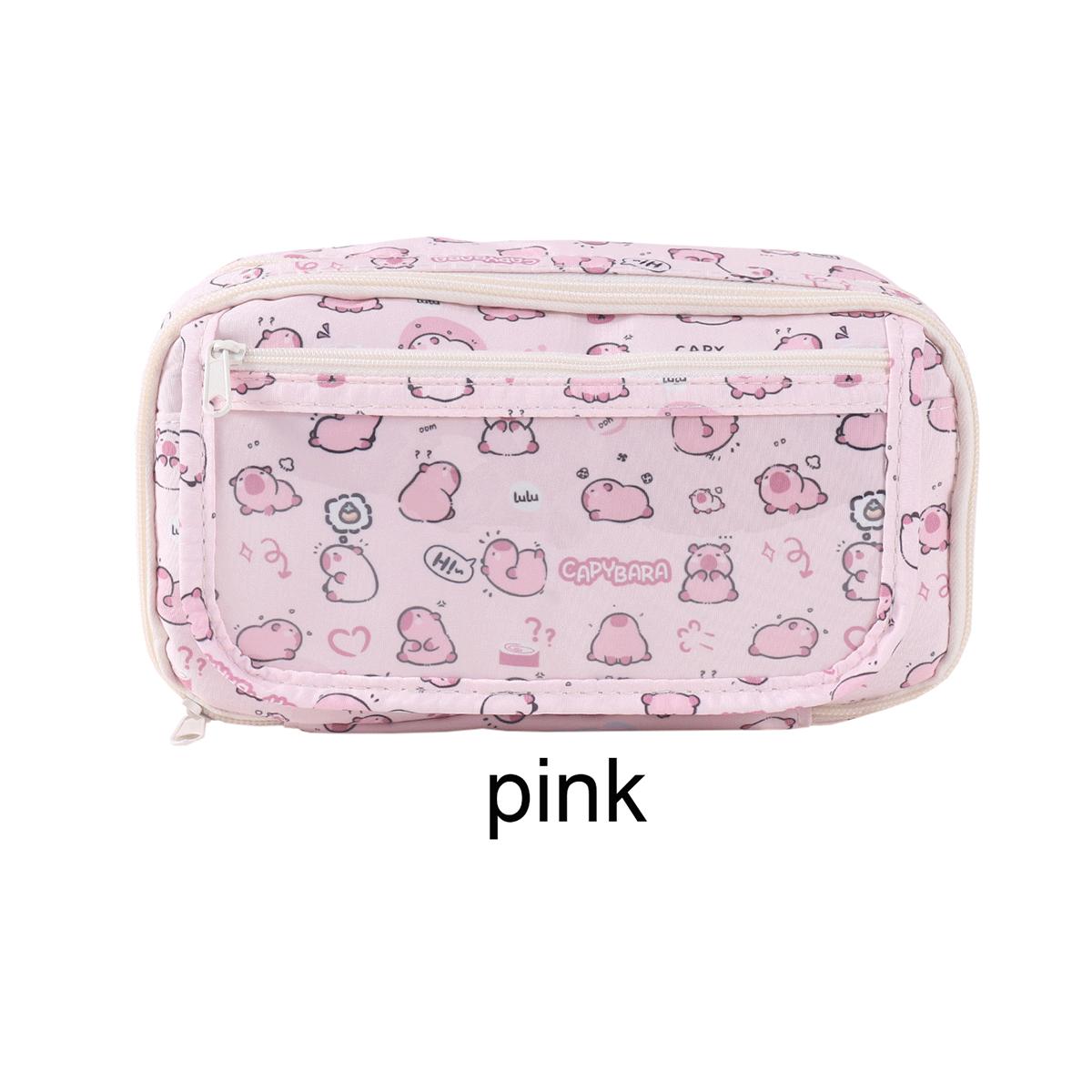

Large Capacity Multi-Layer Portable Pencil Case Cute Animal Zipper Stationery Desk Organizer Student School Supplies