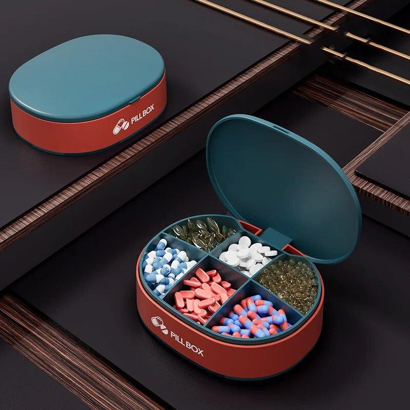 1 Pcs 6 Grids Medicine Box Pill Box Vitamins Container Travel Pills Case Storage Capsules Tablets Fish Oils Plastic Box Pill