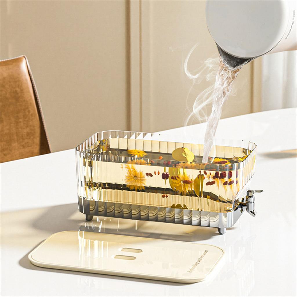 5.3L Iced Beverage Juice Dispenser with Tap Large Capacity Cold Drink Container Practical Refrigerator Water Pitcher