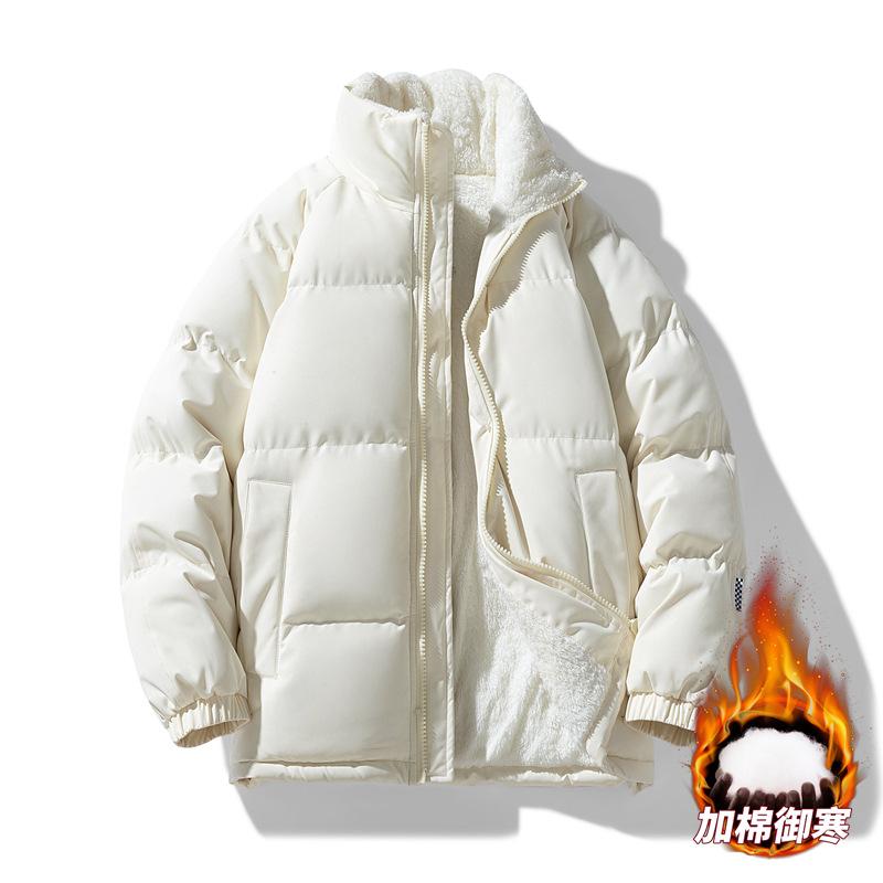 Couple Jackets, Men's and Women's High-end Lambswool Stand-up Collar Cotton Clothes, Niche Style Couple Clothing Trendy Padded Clothes