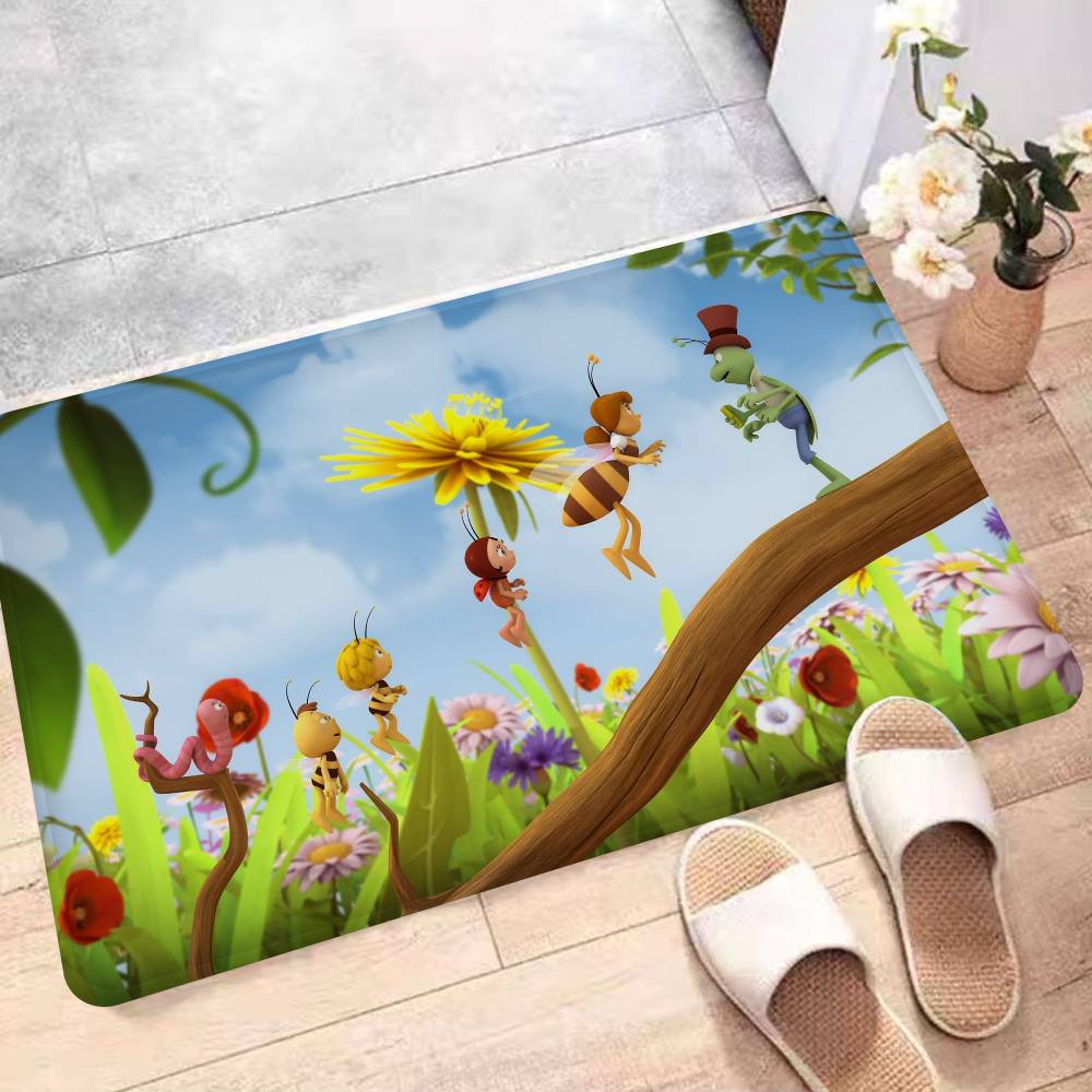 Bee M-Maya Floor Mat Kids Room Bedroom Decoration Balcony Anti-Slip Doormat Living Room Welcome Rug