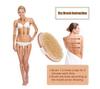 Private Label Bath Brush Bamboo Dry Skin Body Brush Boar Bristles Bath Body Scrub Brush