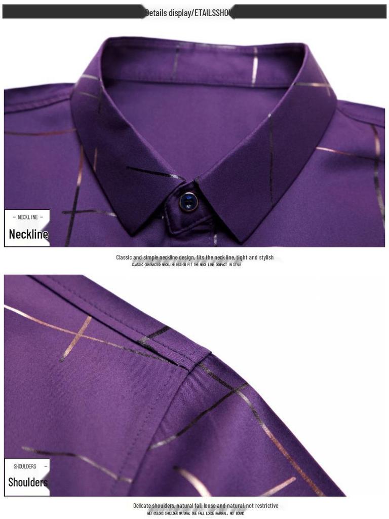 Men's Striped Long-Sleeve Shirt: Casual and Stylish for Spring and Autumn