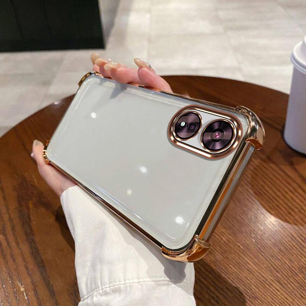 Case for OPPO A78 5G,78 4G Electroplated Color Border Clear Phone Casing Cover