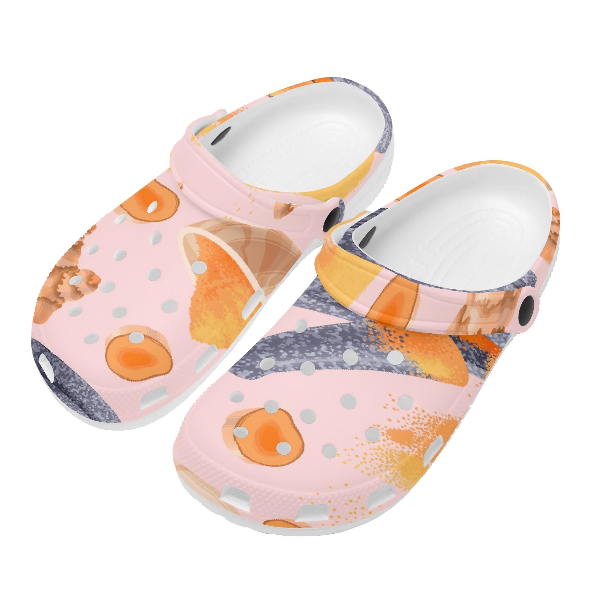 Novelty Printed EVA Clogs Unisex Quick Dry Lightweight Slip On Summer Sandals Casual Shoes Soft Footwear Easy Daily Wear 36 белый