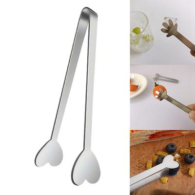 Heart Shaped Mini Tongs - Stainless Steel Small Tongs For Serving Food, Cooking, Appetizers, Ice Cubes, Fruits, And Sugar