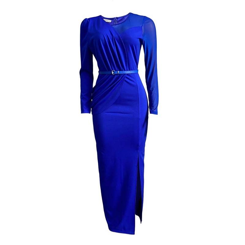 

eBay Женское платье большого размера Новое платье с сетчатыми вставками Длинное платье Платье XXXL синий