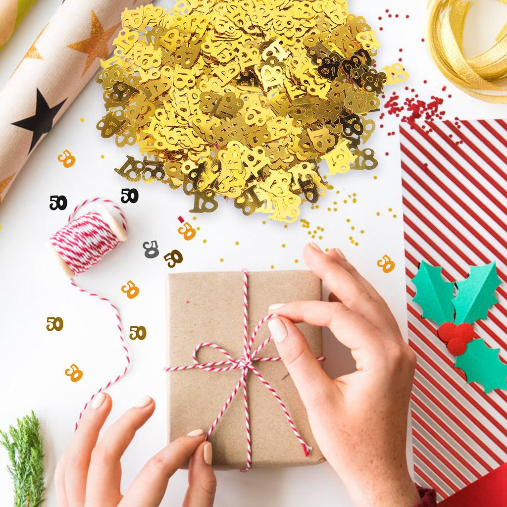 600Pcs Number Confetti Plastic Birthday Confetti Decor Table Decoration Wedding Festival Party Invitations Cards DIY Craft