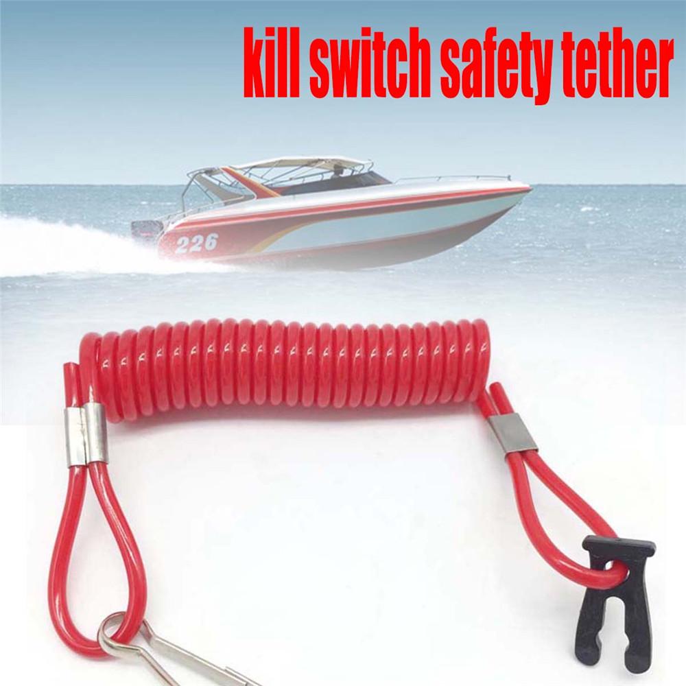 for Yamaha All Series Boat Engine Motor Kill Stop Switch Outboard Engine Ignition Emergency Kill Stop Switch Key Lanyard Rope Clip