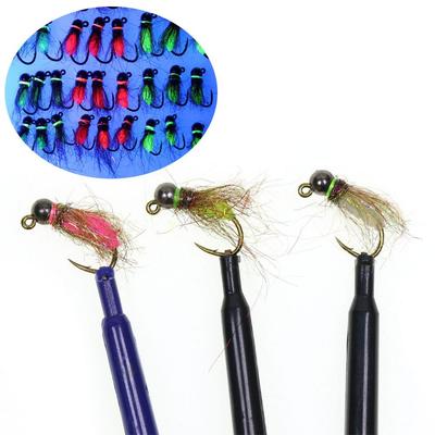 6PCS Barbed Jig Hook 4Size #10 #12 #14 #16 Bead Head Euro Nymph Fast Sinking Wet Fly Bass Trout Salmon Fishing Lure Bait