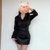 Women's Plus Size Black PU Leather Bodycon Mini Skirt - High-End Spring/Autumn Style with Ant Waist Design