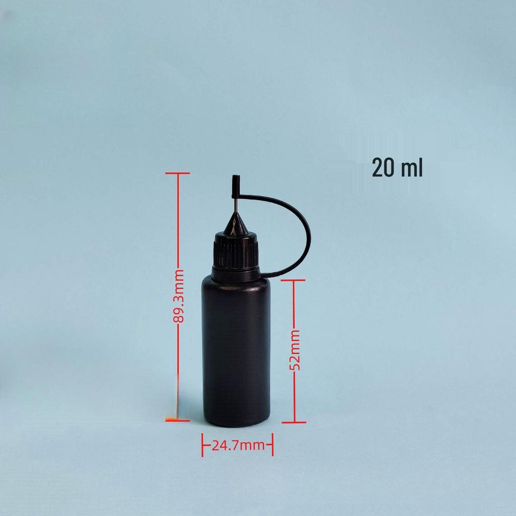 20ml LDPE Needle Tip Squeeze Bottle for Tattoo Ink/E-liquid - Light-proof, Soft, Plastic, Empty Tube